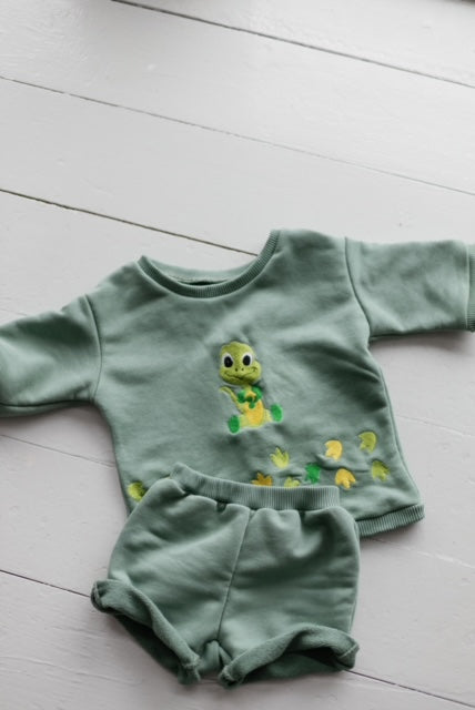 Short sleeve T-shirt outfit, Dinosaur embroidery style, baby boy T-shirt