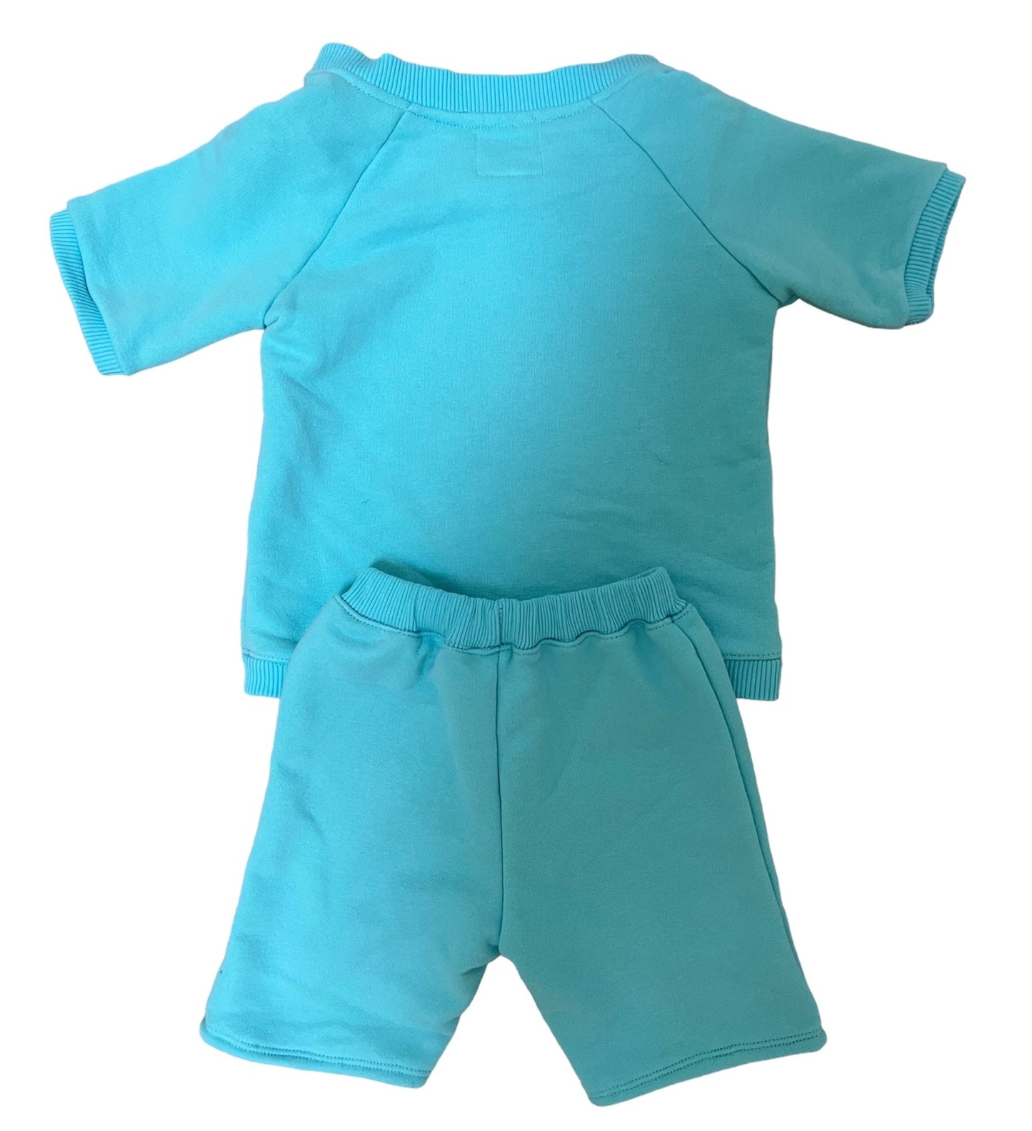 Matching set Unisex Turquoise with Gnome embroidery Short Sleeve T-shirt