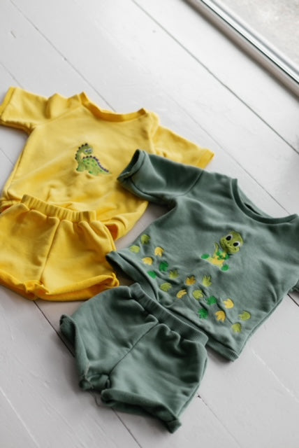 Short sleeve T-shirt outfit, Dinosaur embroidery style, baby boy T-shirt