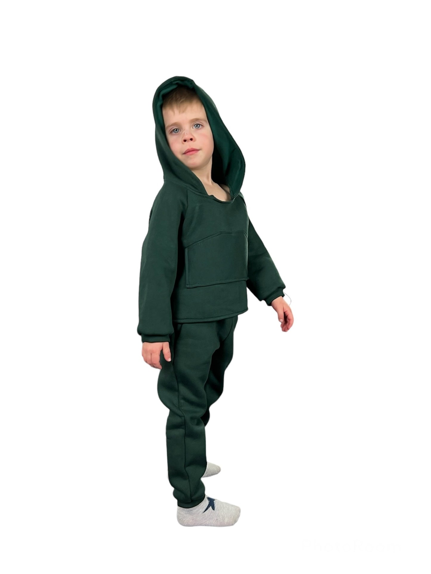 Toddler long sleeve hoodie with pants, dinosaur style outfit
