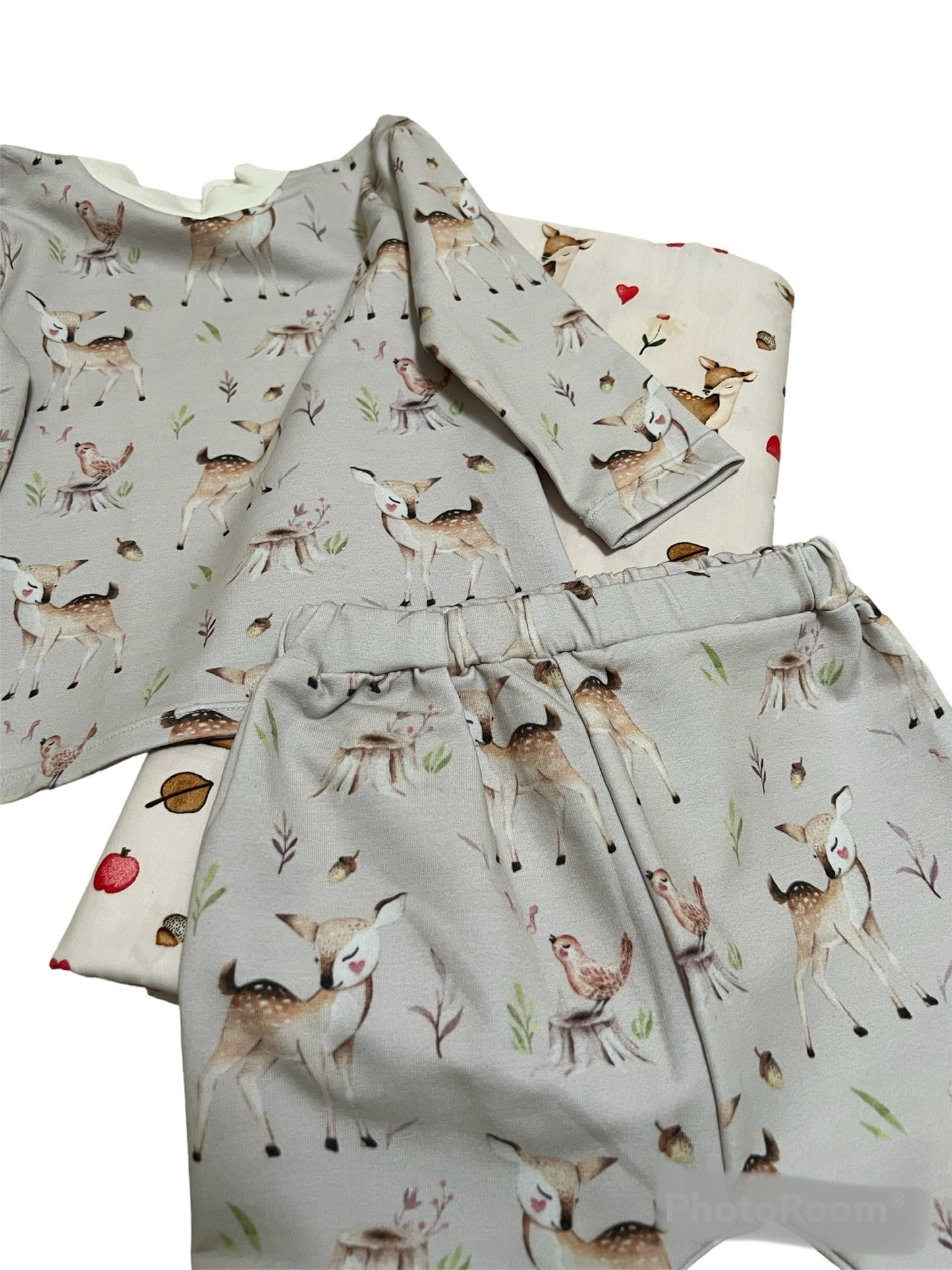 Copy of Long sleeve baby pajamas set, woodland pattern, 100% cotton, size 2-3T(86cm)