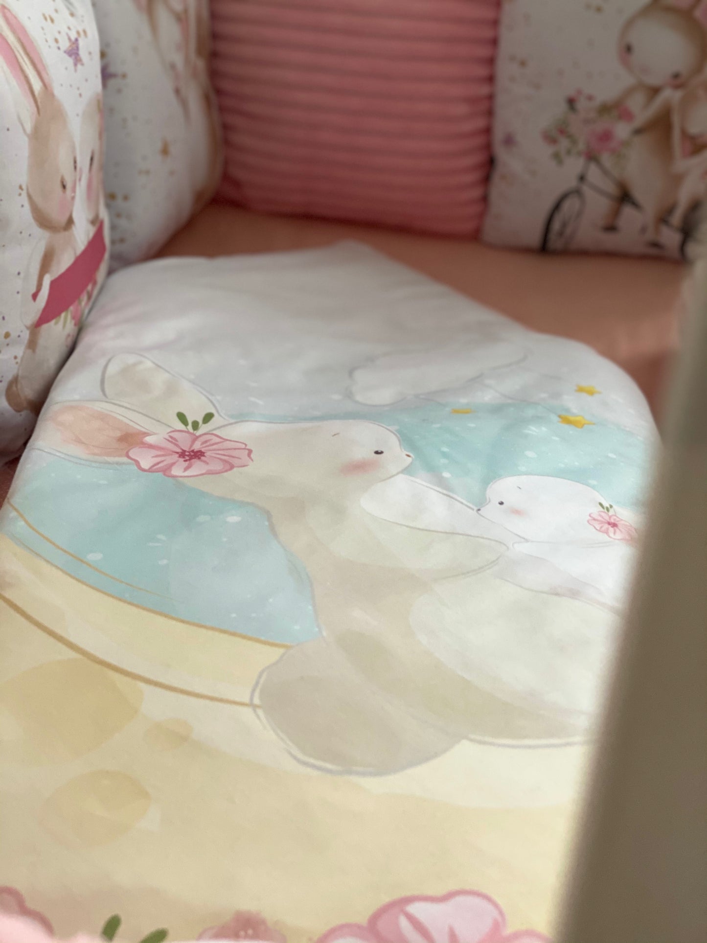 Mammy rabbit baby bedding, toddler blanket, fitted sheet, kids quilts