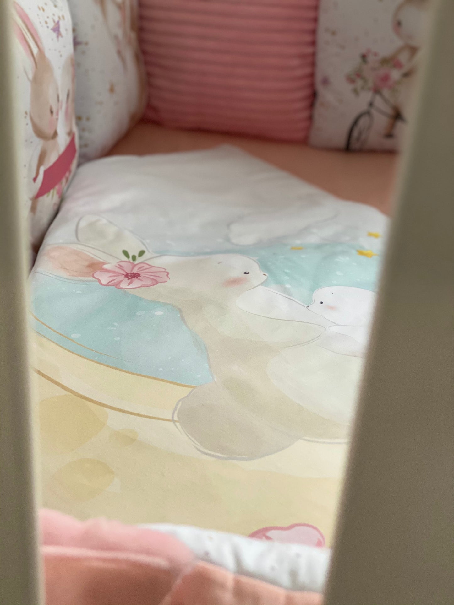 Mammy rabbit baby bedding, toddler blanket, fitted sheet, kids quilts